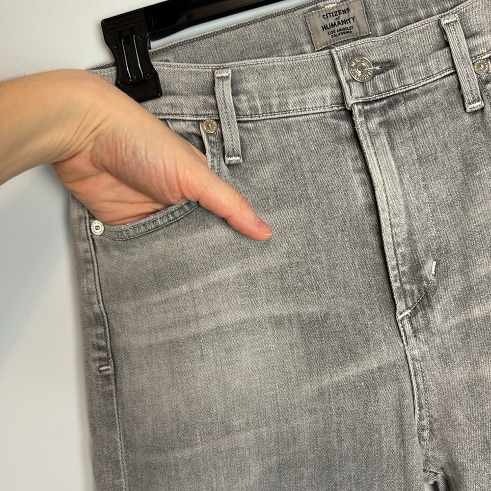 Citizens of Humanity Rocket Crop High Rise Skinny Grey Sz 28 Neutral Minimalist - Picture 7 of 13